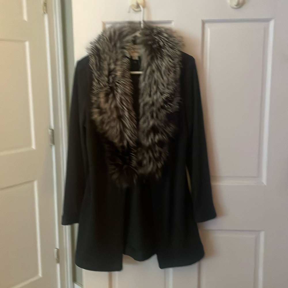 Victor Costa by Nahdree fur sweater jacket.